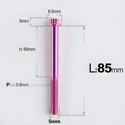 M5 X L35 - 95MM Titanium Bolts For Motorcycle & Bike