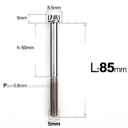 M5 X L35 - 95MM Titanium Bolts For Motorcycle & Bike