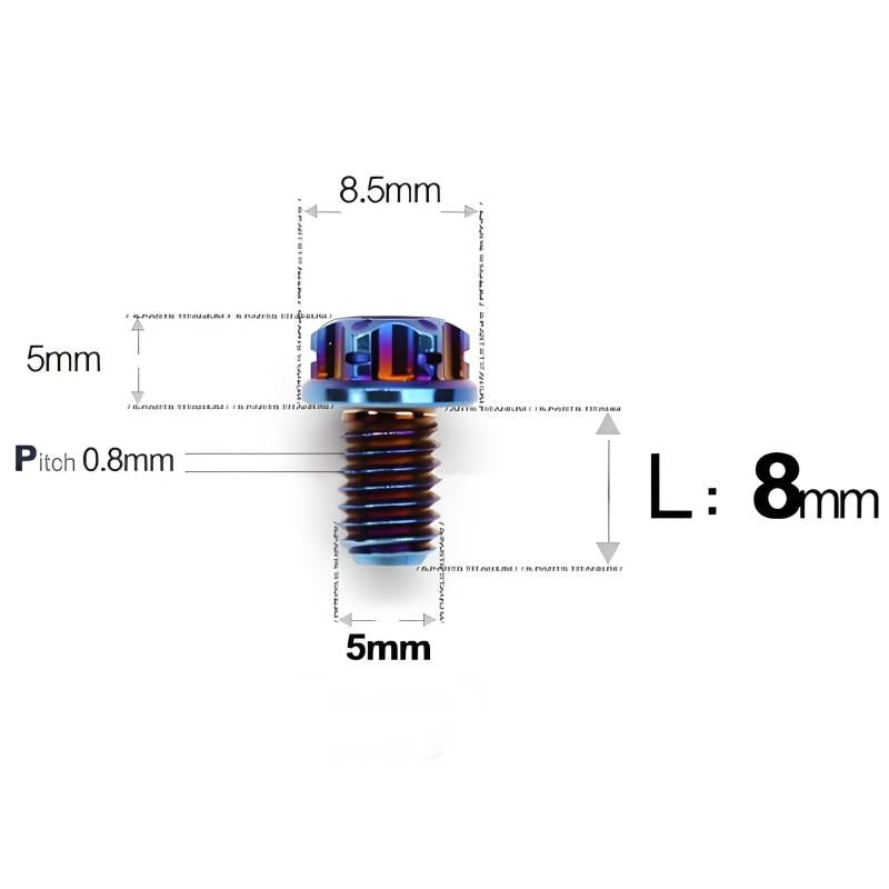 M5 X L6 8 12 30MM Titanium Bolts For Motorcycle