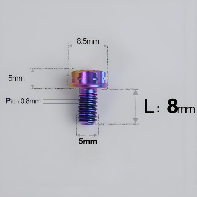 M5 X L6 8 12 30MM Titanium Bolts For Motorcycle