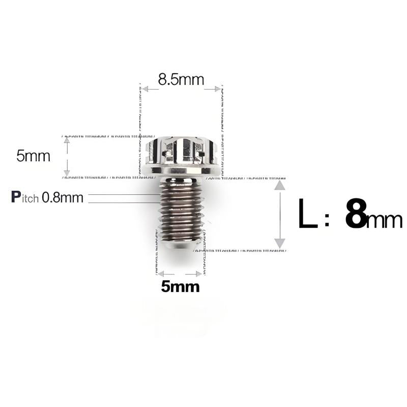 M5 X L6 8 12 30MM Titanium Bolts For Motorcycle