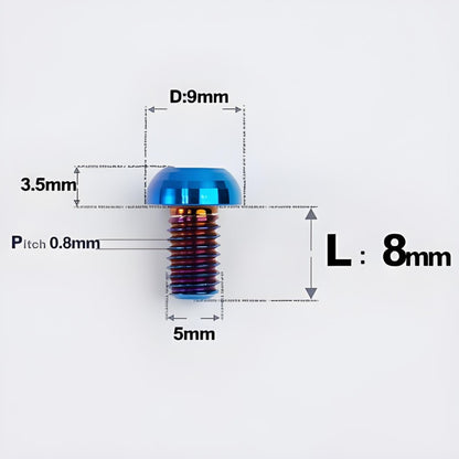 M5x8-34mm Titanium Disc Bolts Button Head Bolts for Water Bottle Cage