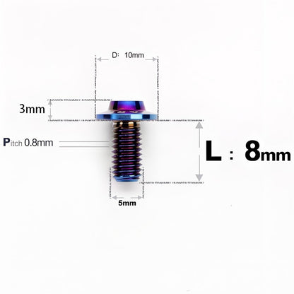 M5x6-30mm Titanium Bolts for E-bike & Motorcycle - D10mm
