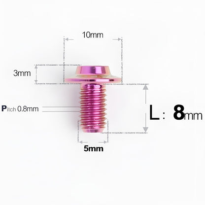 M5x6-30mm Titanium Bolts for E-bike & Motorcycle - D10mm