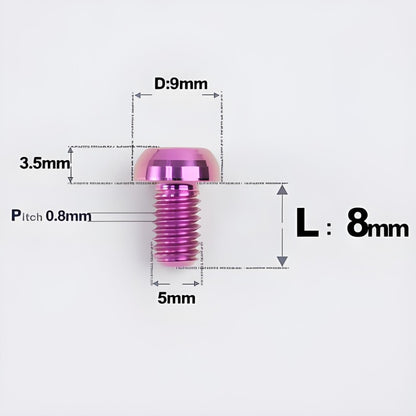 M5x8-34mm Titanium Disc Bolts Button Head Bolts for Water Bottle Cage