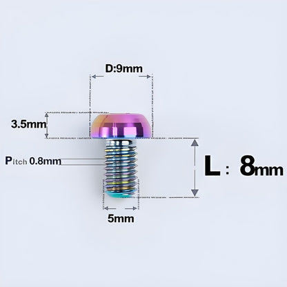M5x8-34mm Titanium Disc Bolts Button Head Bolts for Water Bottle Cage