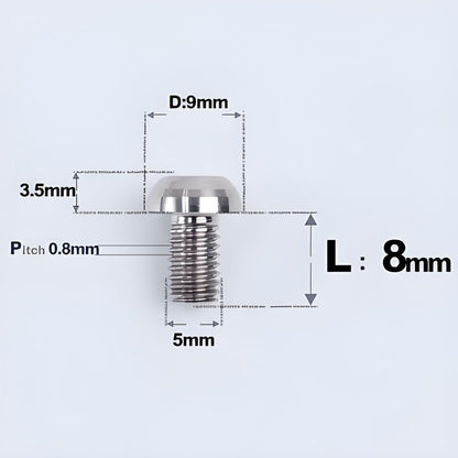 M5x8-34mm Titanium Disc Bolts Button Head Bolts for Water Bottle Cage