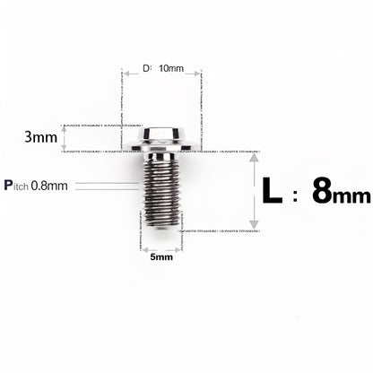 M5x6-30mm Titanium Bolts for E-bike & Motorcycle - D10mm