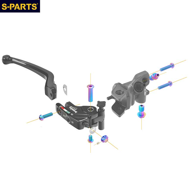 Titanium Hardware Upgrade Kit for Brembo RCS Corsa Corta Master Cylinder – 8PCS Brake Components