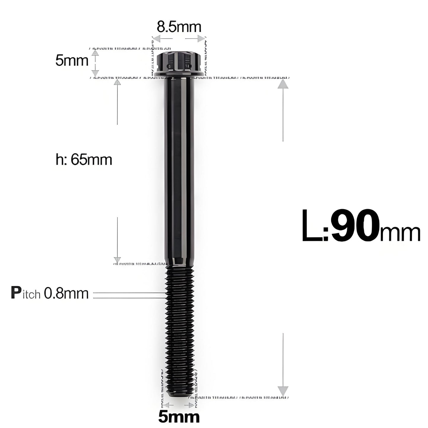 M5 X L35 - 95MM Titanium Bolts For Motorcycle & Bike