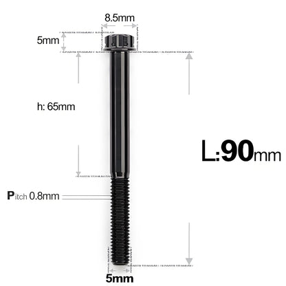 M5 X L35 - 95MM Titanium Bolts For Motorcycle & Bike