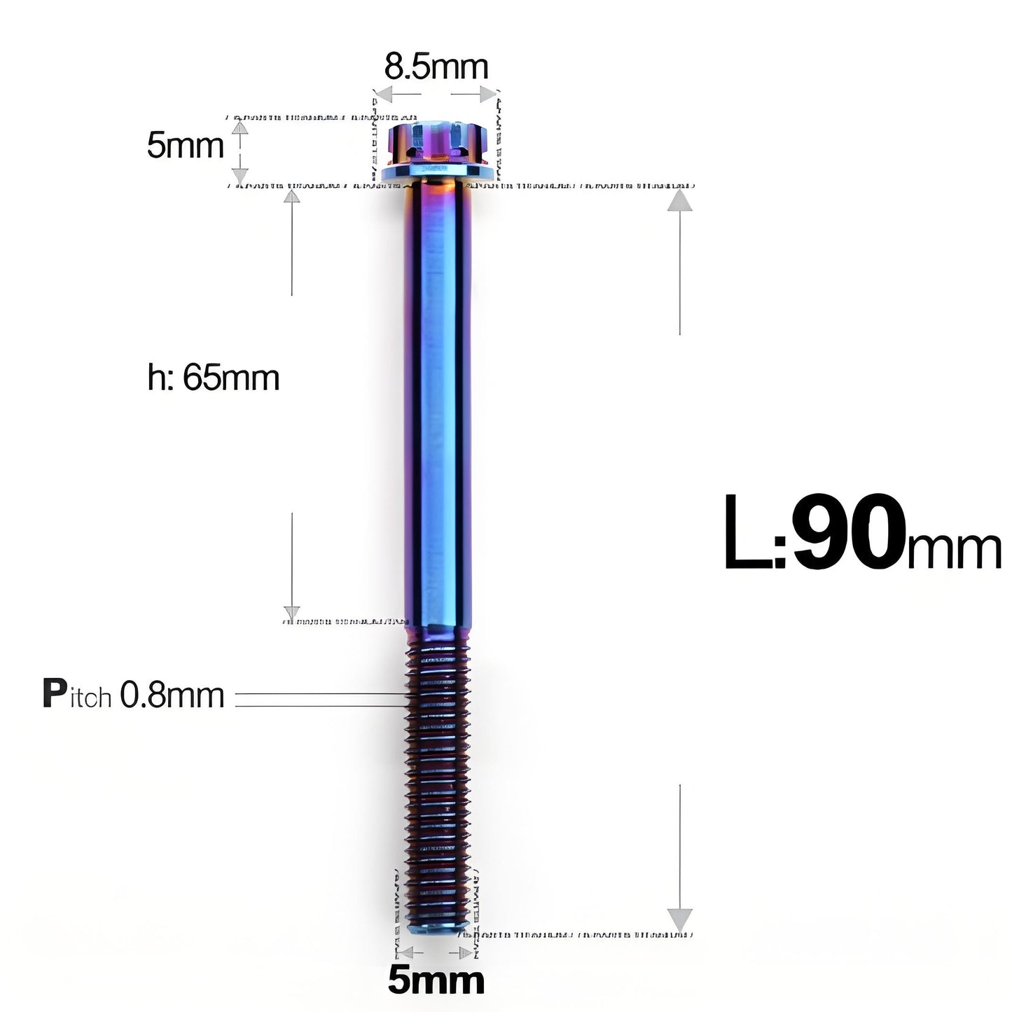 M5 X L35 - 95MM Titanium Bolts For Motorcycle & Bike