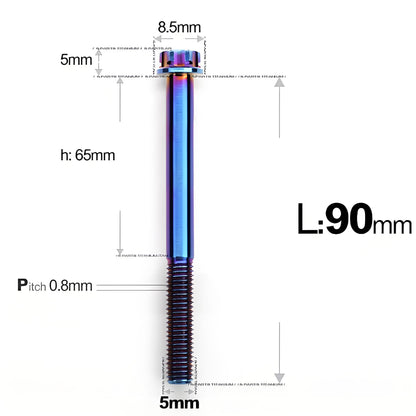 M5 X L35 - 95MM Titanium Bolts For Motorcycle & Bike