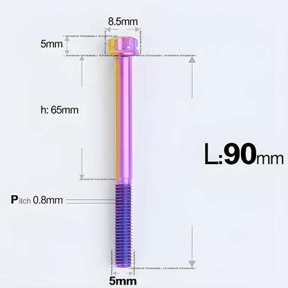 M5 X L35 - 95MM Titanium Bolts For Motorcycle & Bike
