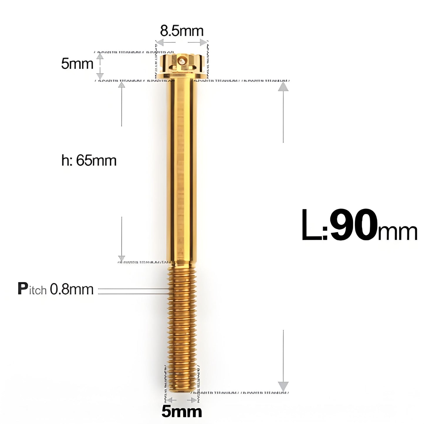 M5 X L35 - 95MM Titanium Bolts For Motorcycle & Bike