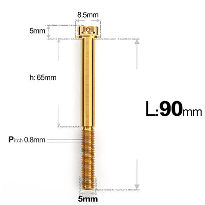 M5 X L35 - 95MM Titanium Bolts For Motorcycle & Bike