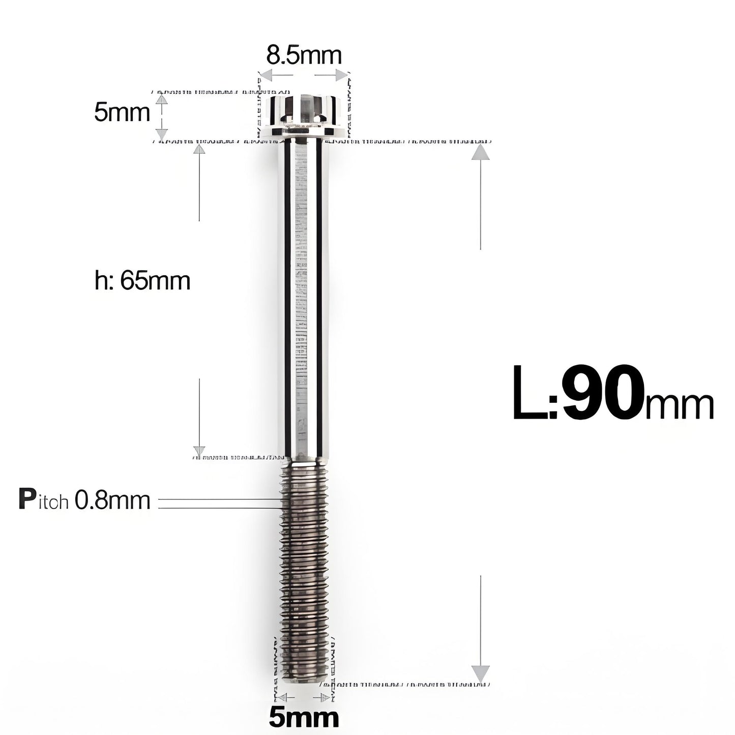 M5 X L35 - 95MM Titanium Bolts For Motorcycle & Bike