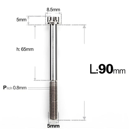 M5 X L35 - 95MM Titanium Bolts For Motorcycle & Bike