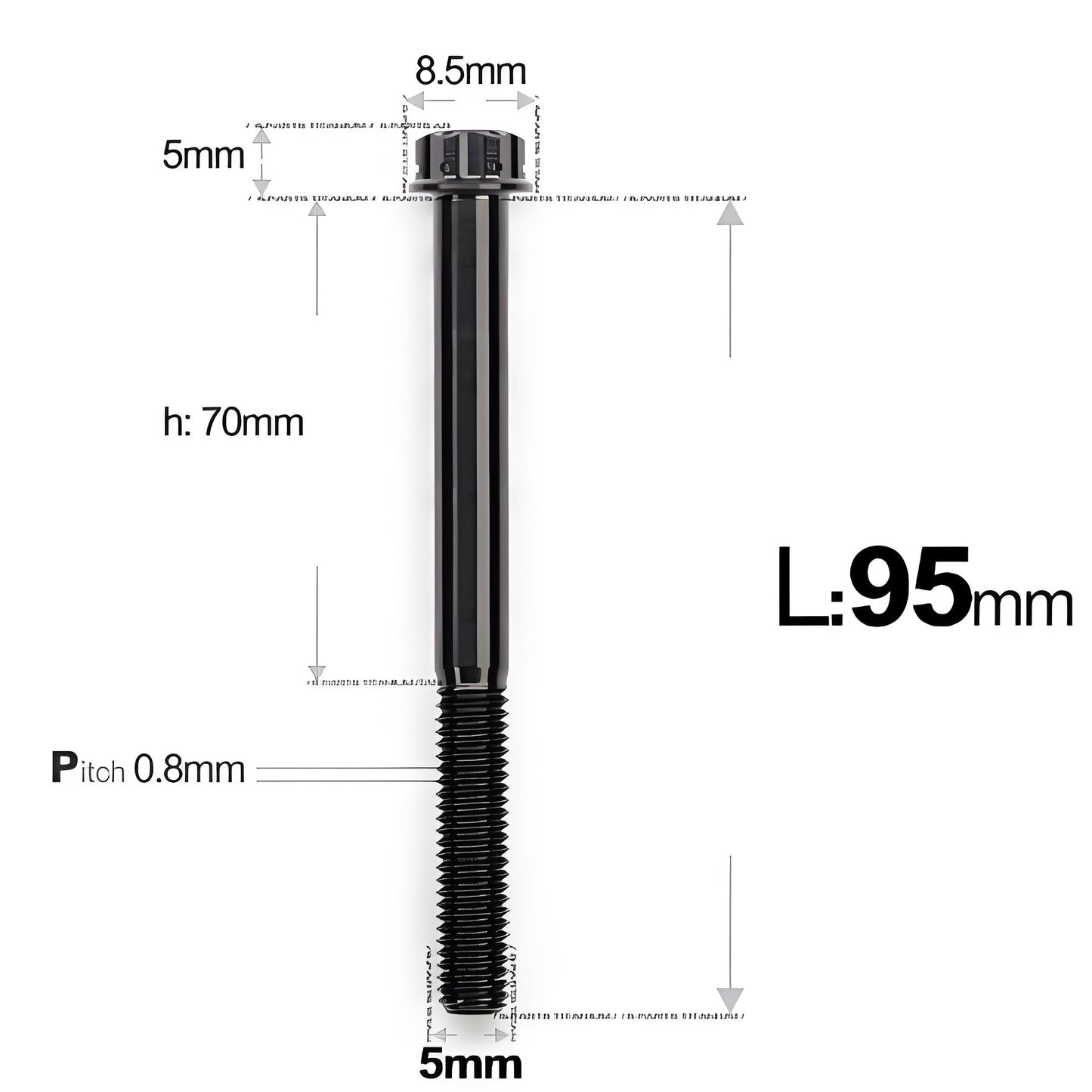 M5 X L35 - 95MM Titanium Bolts For Motorcycle & Bike