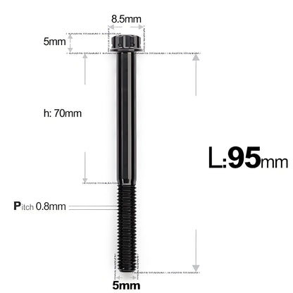 M5 X L35 - 95MM Titanium Bolts For Motorcycle & Bike