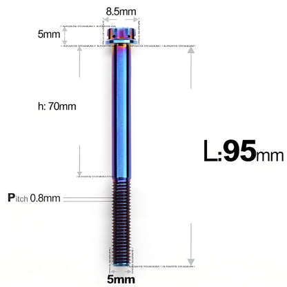 M5 X L35 - 95MM Titanium Bolts For Motorcycle & Bike