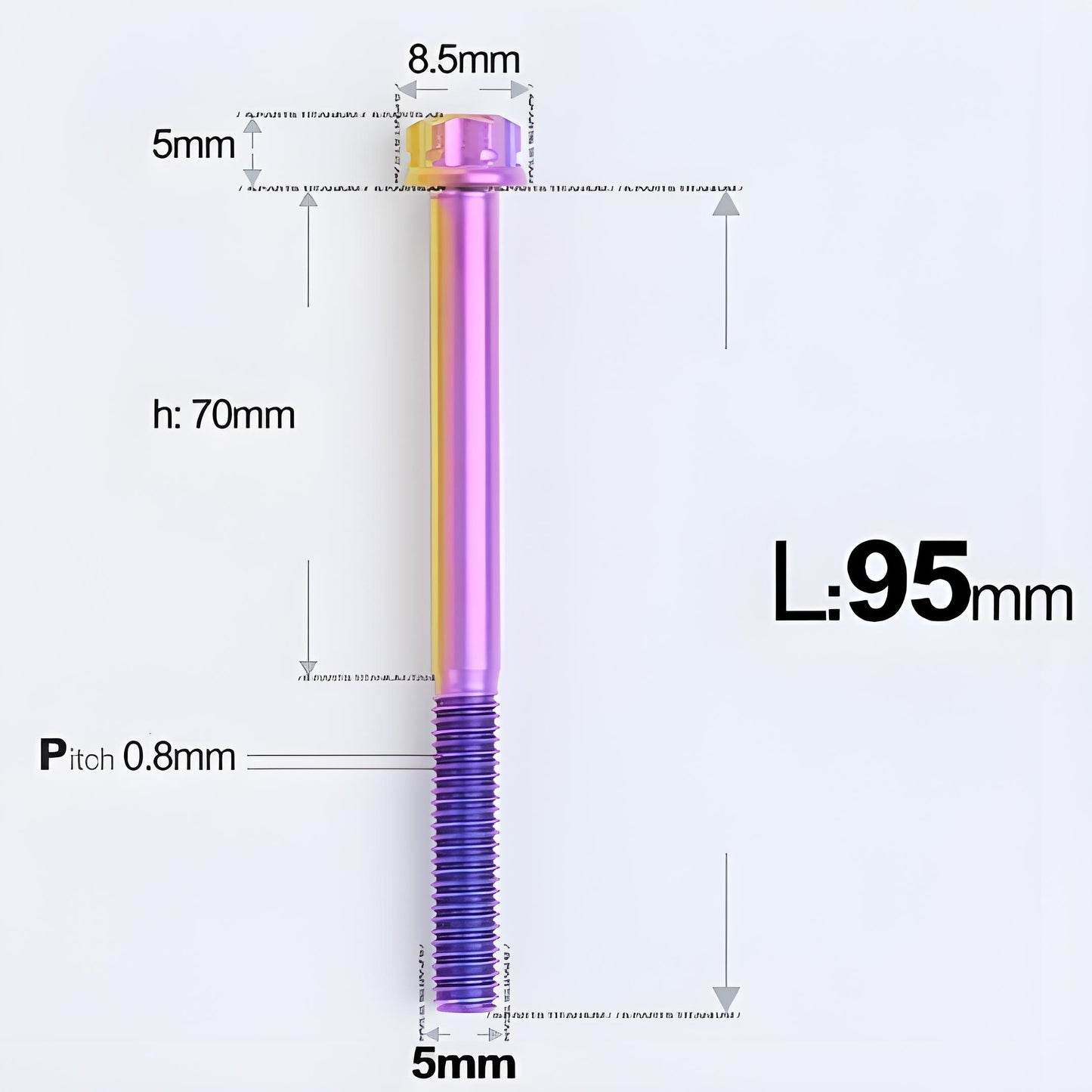 M5 X L35 - 95MM Titanium Bolts For Motorcycle & Bike