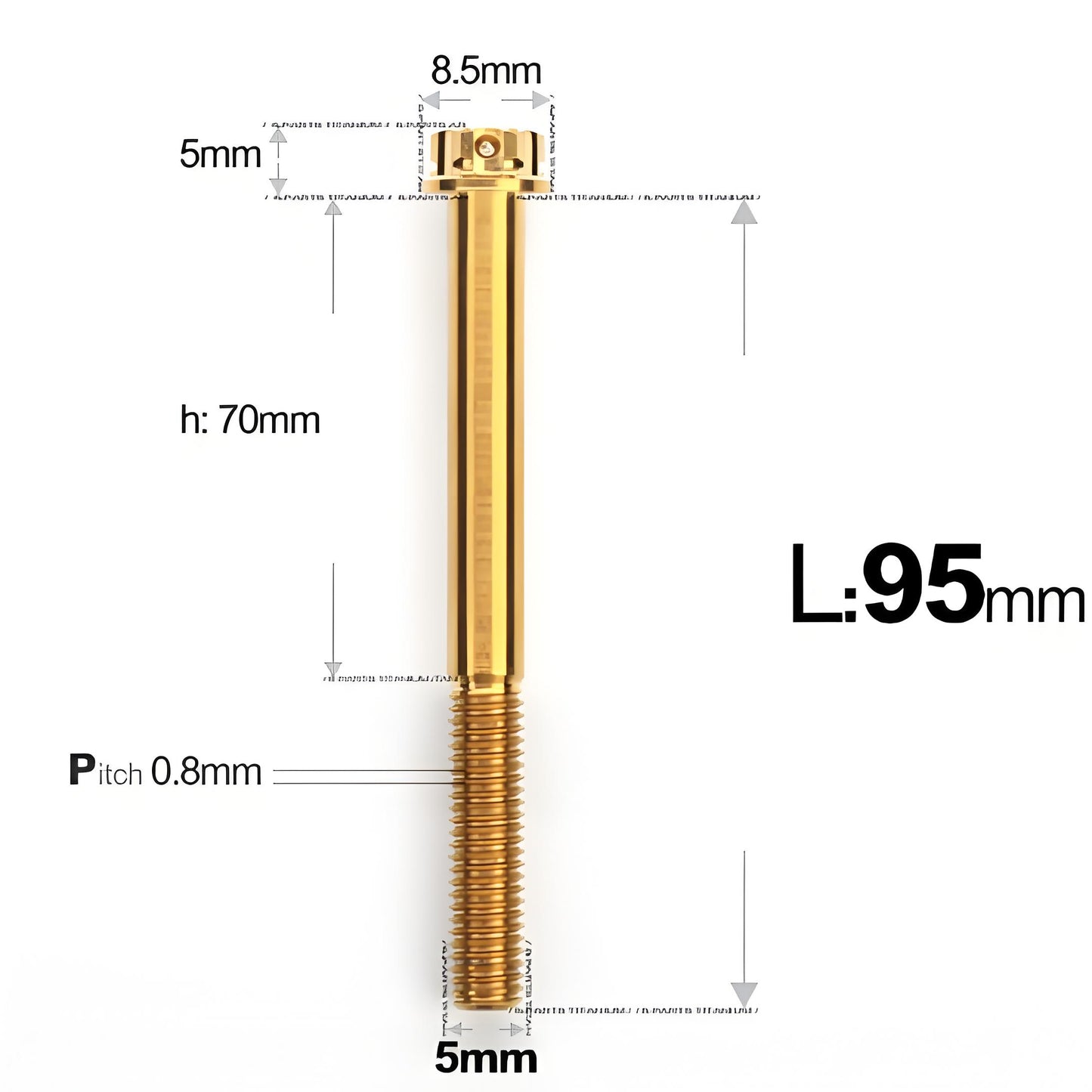 M5 X L35 - 95MM Titanium Bolts For Motorcycle & Bike