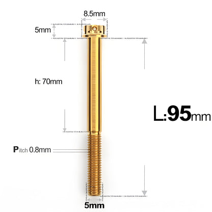 M5 X L35 - 95MM Titanium Bolts For Motorcycle & Bike