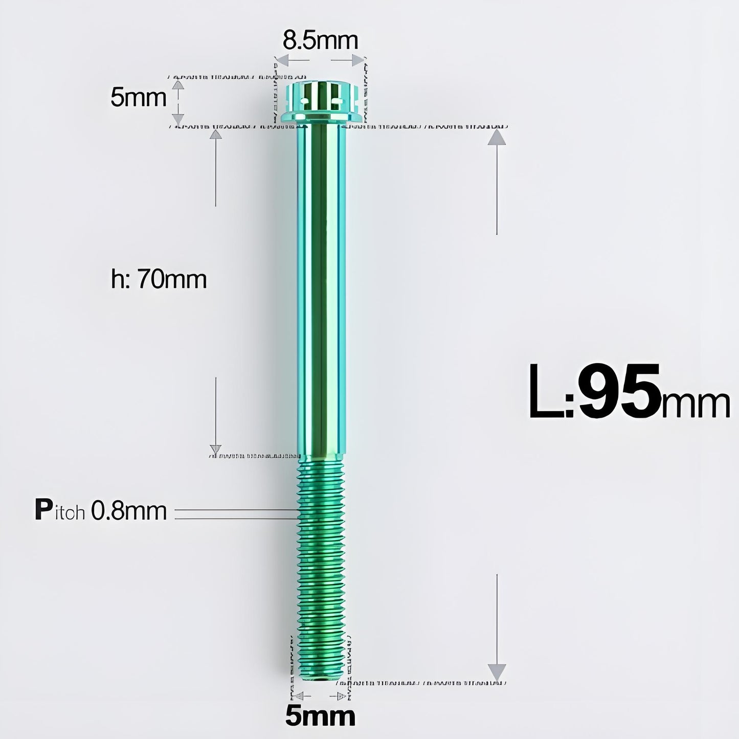 M5 X L35 - 95MM Titanium Bolts For Motorcycle & Bike