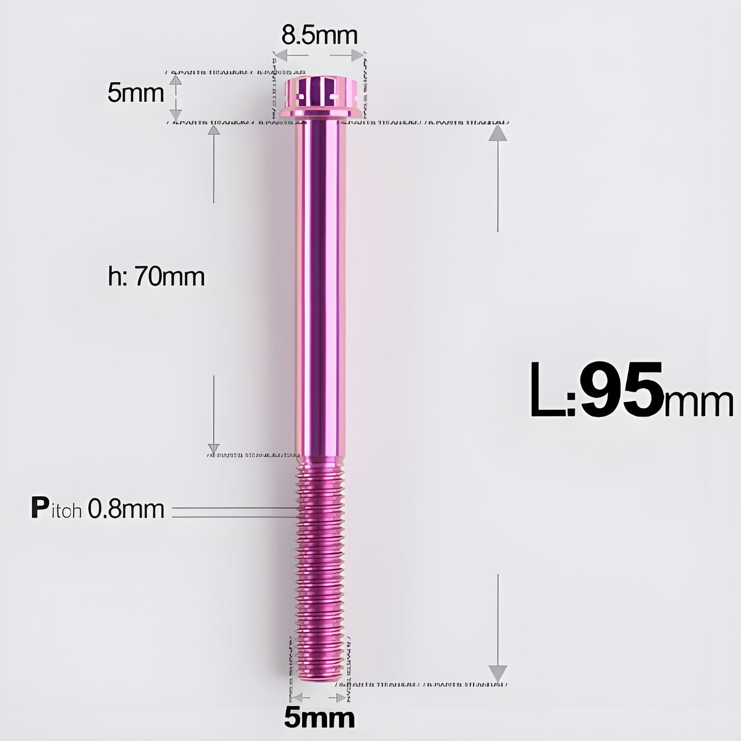 M5 X L35 - 95MM Titanium Bolts For Motorcycle & Bike