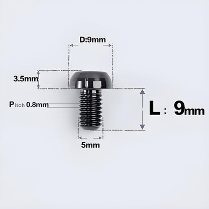 M5x8-34mm Titanium Disc Bolts Button Head Bolts for Water Bottle Cage