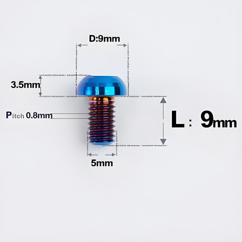 M5x8-34mm Titanium Disc Bolts Button Head Bolts for Water Bottle Cage
