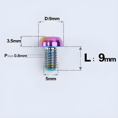 M5x8-34mm Titanium Disc Bolts Button Head Bolts for Water Bottle Cage