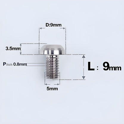 M5x8-34mm Titanium Disc Bolts Button Head Bolts for Water Bottle Cage