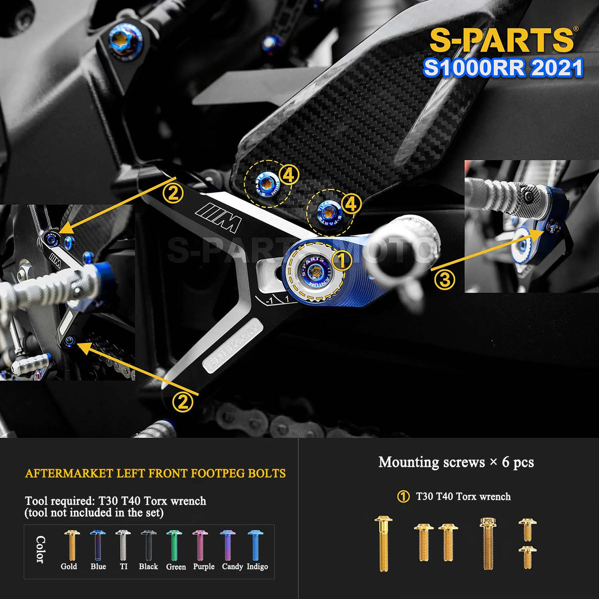 Grade 5 Titanium Bolts & Fasteners for 2021 BMW S1000RR