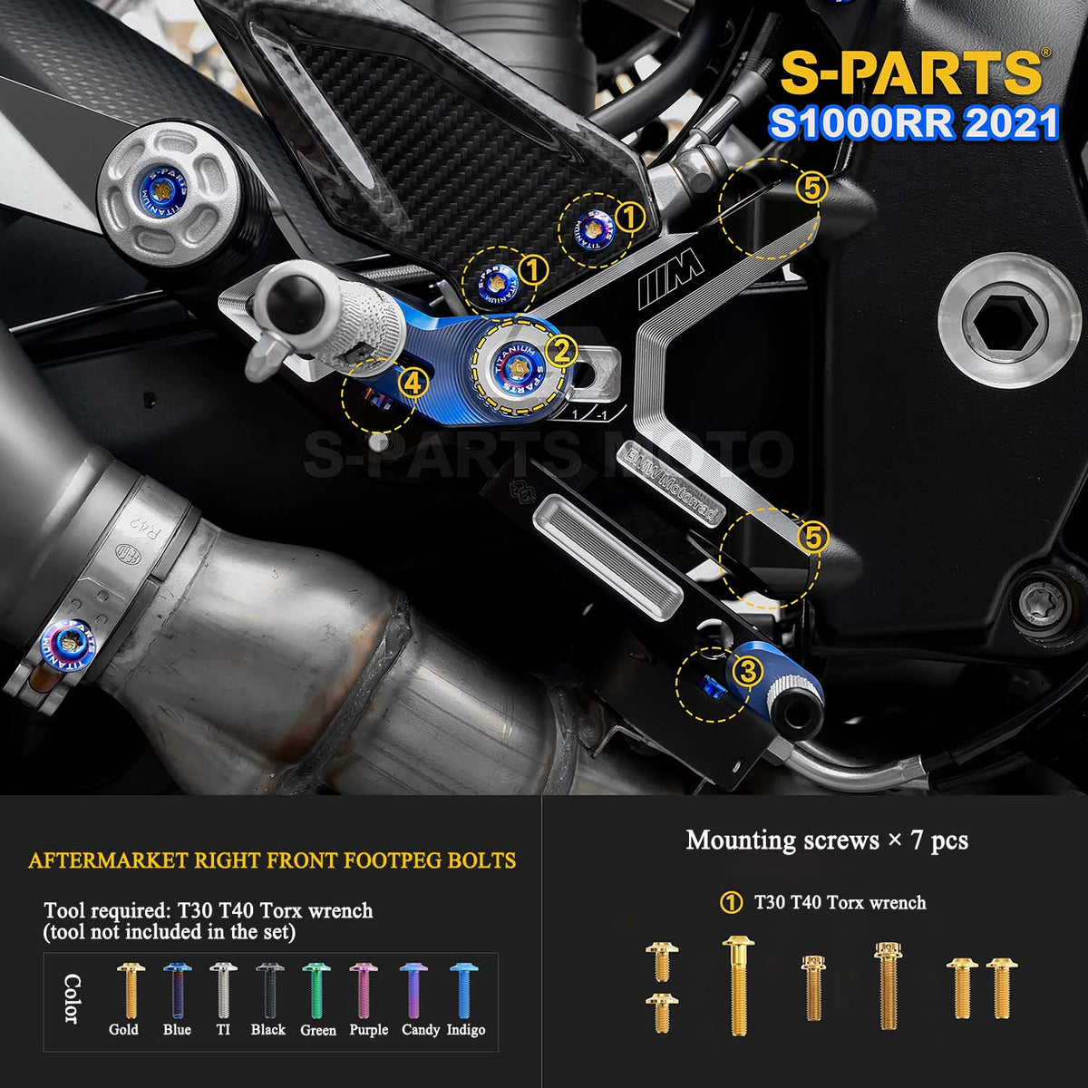 Grade 5 Titanium Bolts & Fasteners for 2021 BMW S1000RR