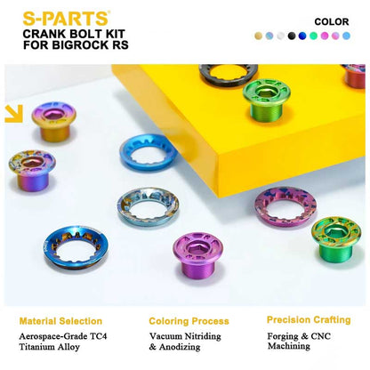 BIGROCK RS Titanium Crank Bolt & Self-Extracting Cap Kit SHIMANO TL-LR15 Compatible