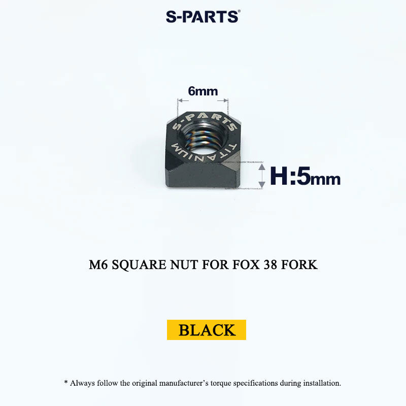 Grade 5 Titanium M6 Square Nut for FOX 38 Fork