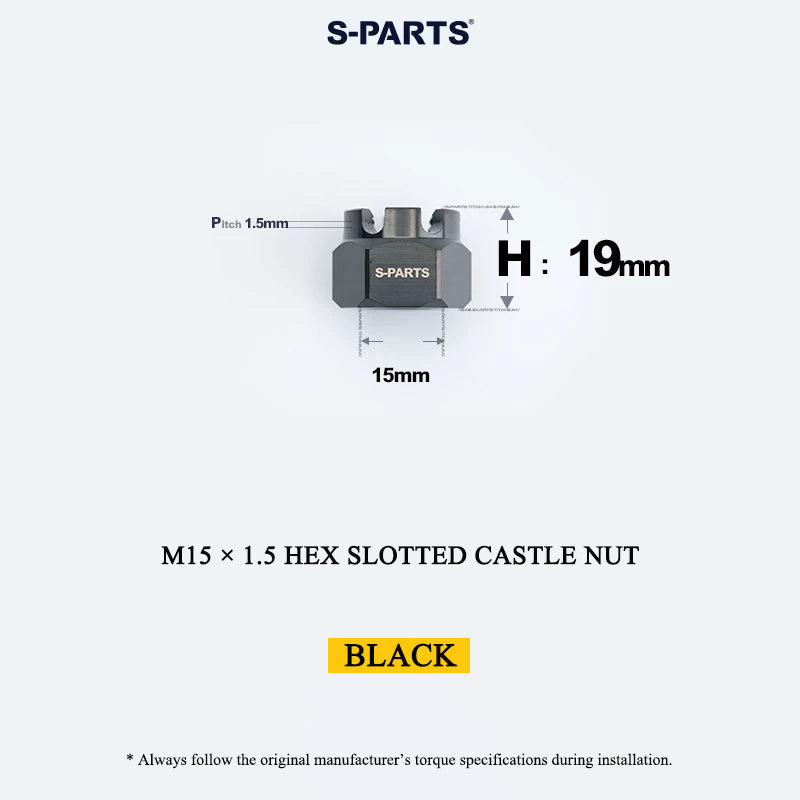 M15 × 1.5 Titanium Hex Slotted Castle Nut for Motorcycle & Automotive