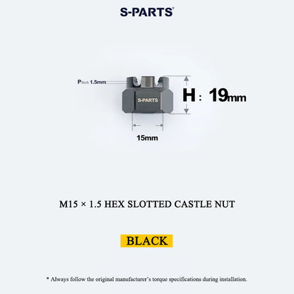 M15 × 1.5 Titanium Hex Slotted Castle Nut for Motorcycle & Automotive