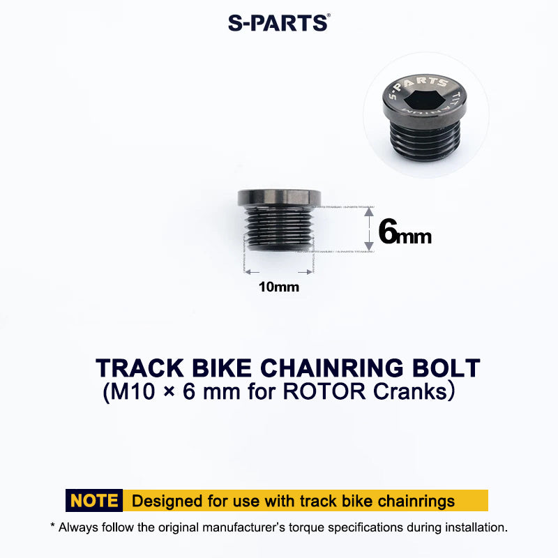 Titanium Track Bike Chainring Bolts M10 × 6 mm for ROTOR Cranks