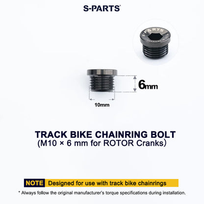 Titanium Track Bike Chainring Bolts M10 × 6 mm for ROTOR Cranks