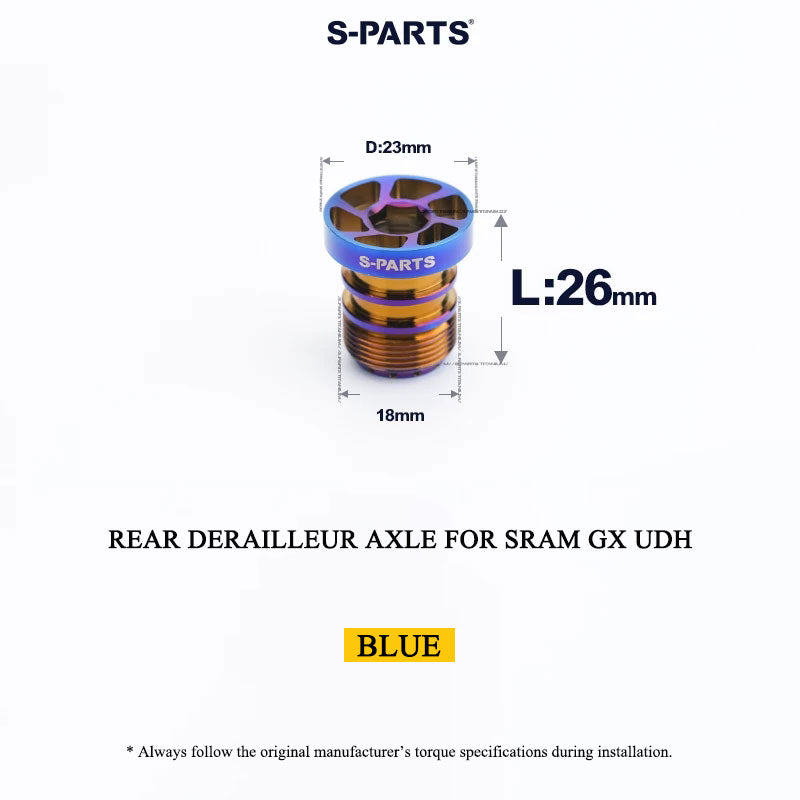 Titanium Rear Derailleur Axle for SRAM GX Eagle Transmission | M18x26mm