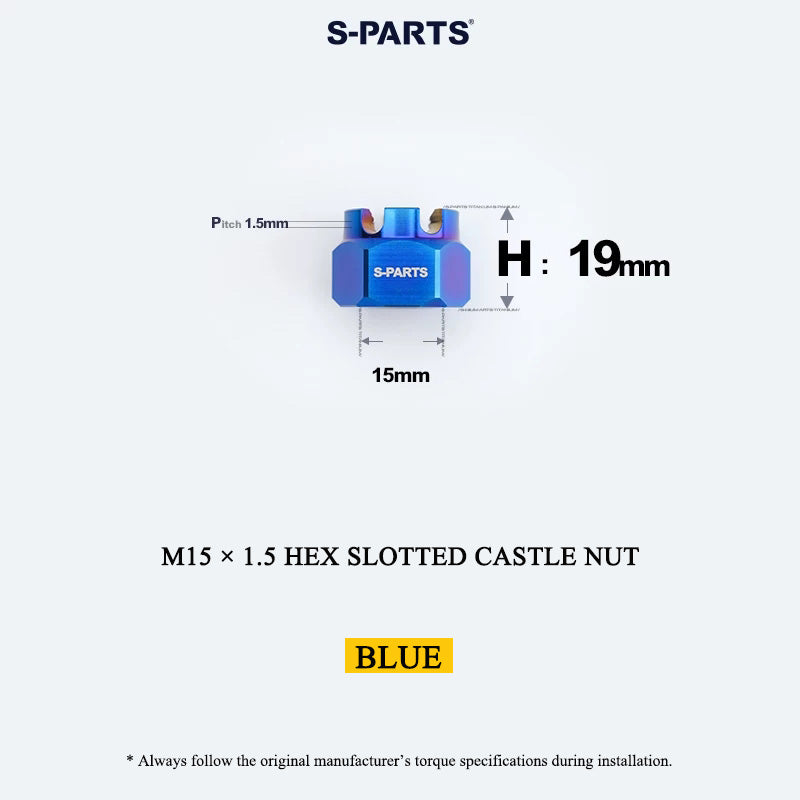 M15 × 1.5 Titanium Hex Slotted Castle Nut for Motorcycle & Automotive