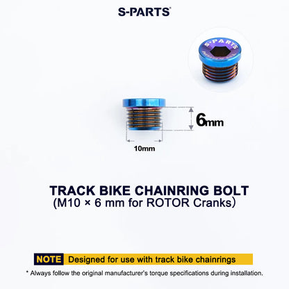 Titanium Track Bike Chainring Bolts M10 × 6 mm for ROTOR Cranks