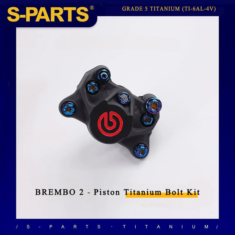 Brembo 2-Piston Caliper Titanium Bolt Kit (Crab Style) — 7-Piece Set