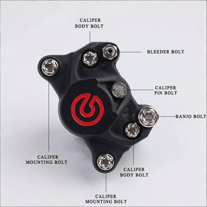 Brembo 2-Piston Caliper Titanium Bolt Kit (Crab Style) — 7-Piece Set