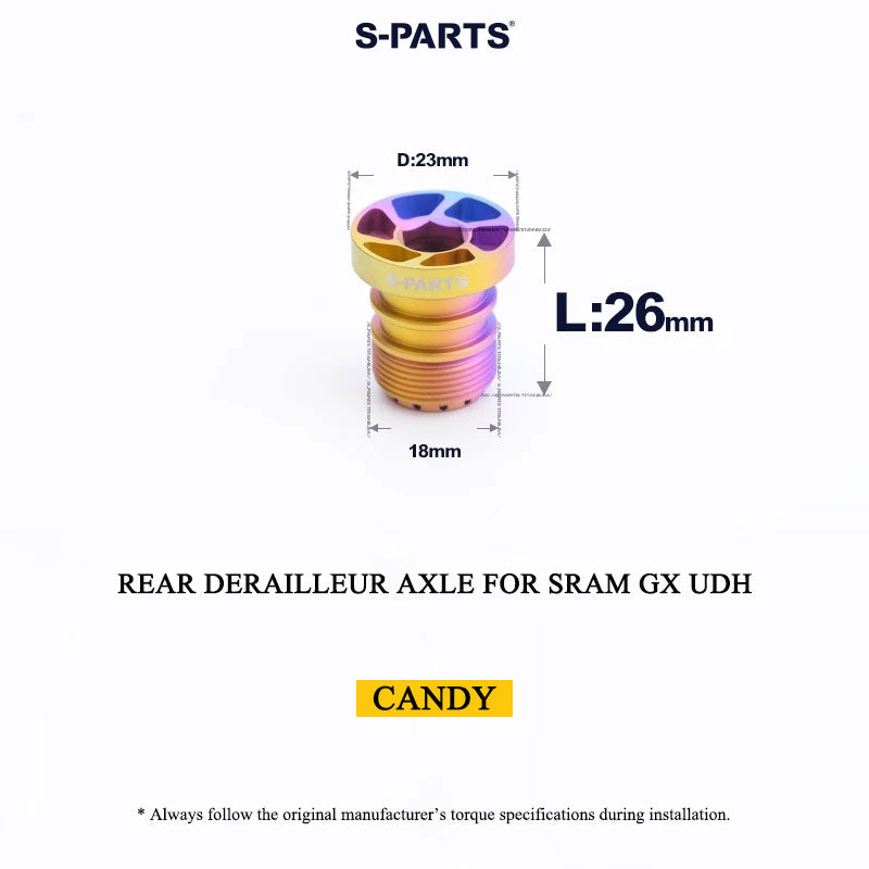 Titanium Rear Derailleur Axle for SRAM GX Eagle Transmission | M18x26mm