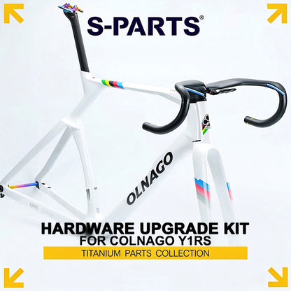 COLNAGO Y1RS Grade 5 Titanium Hardware Kit | Handlebar Bolts, Fork Steerer Expander, Thru Axle & More