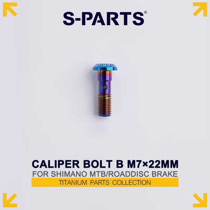 Titanium Caliper Body Bolt B M7 × 22mm for Shimano M9120 / M8120 / M7120 / M820 / M640 R9120